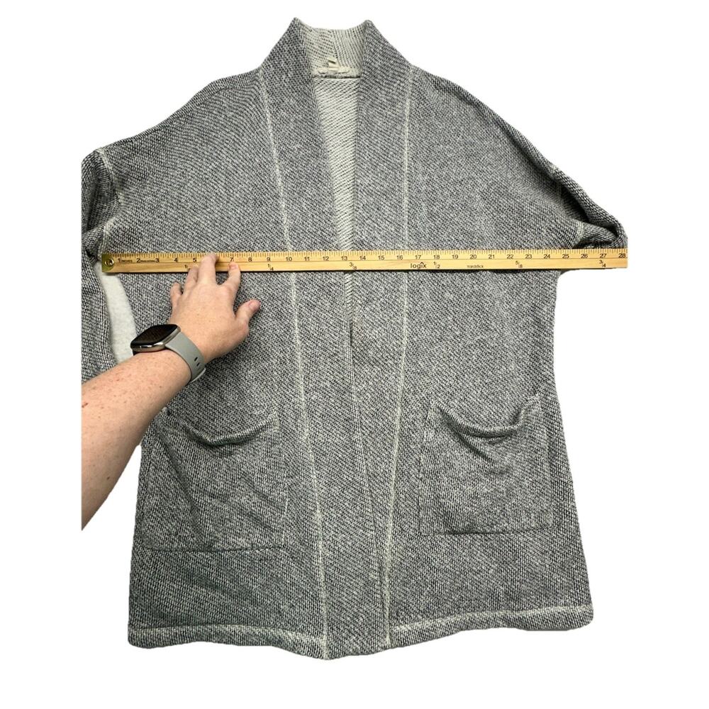 Eileen Fisher Cardigan Size M Grey Heather Organic Cotton Terry Collar Jacket - Picture 5 of 8